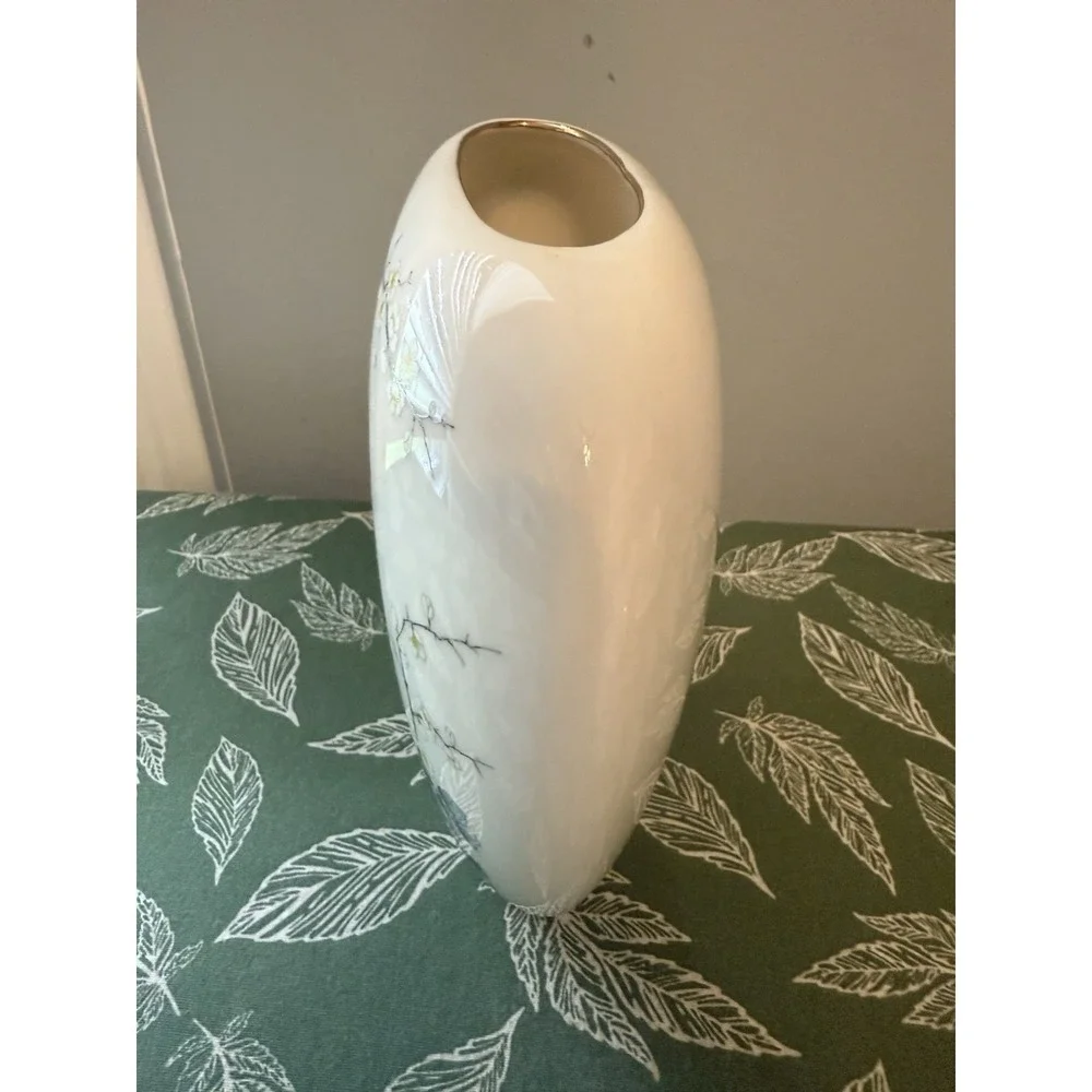 Fina China Jay Japan Porcelain Vase Birds & Blossom Pattern 7